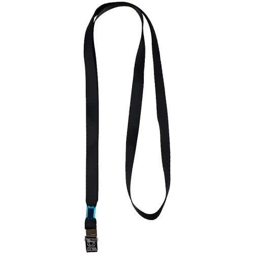 Шнурок для бейджа з металивим кліпом, чорний, 4532  мініатюра фото 1