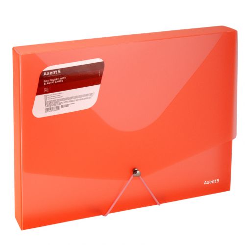 Папка на гумках об'ємна, А4, прозора червона  мініатюра фото 1