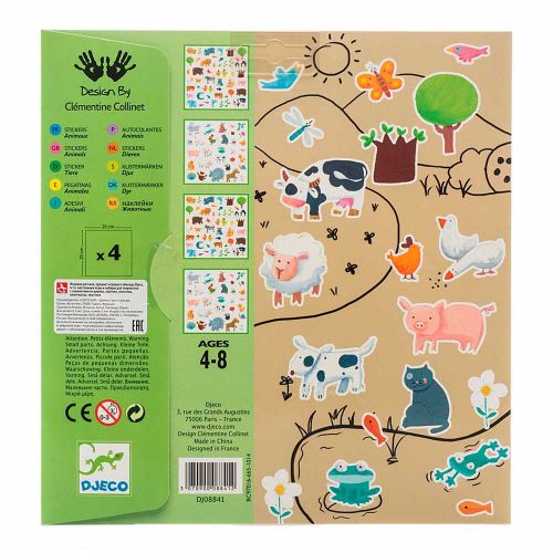 Набір паперових наклейок з малюнком "Тварини" (160 шт)  мініатюра фото 1