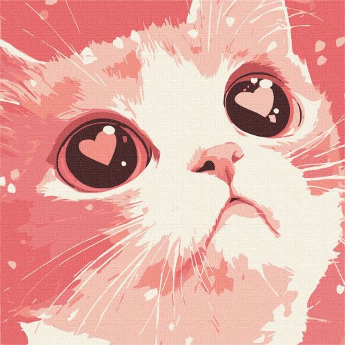 Картина по номерам "Влюбленный кот" 30х30 см  мініатюра фото 1