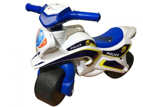 Мотоцикл-каталка "Поліція" (біло-синій) фото