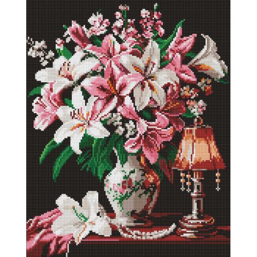 Алмазна мозаїка "Витончені лілії" 40х50см  мініатюра фото 1