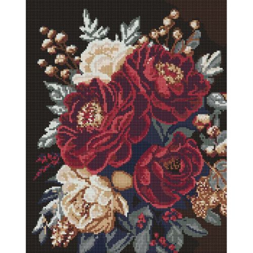 Алмазна мозаїка "Квітковий спокій" 40х50см  мініатюра фото 1