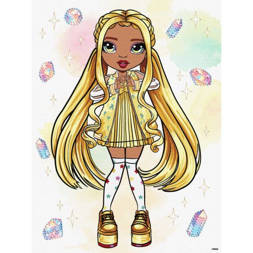 Картина по номерах "Rainbow High.  Sunny" зі стразами 30х40см  мініатюра фото 1