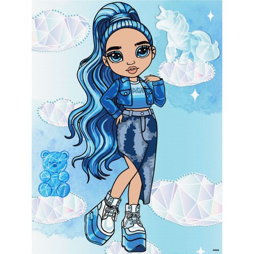 Картина по номерах "Rainbow High.  Skyler" зі стразами 30х40см  мініатюра фото 1
