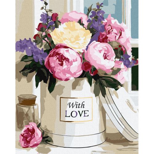 Картина по номерах "Теплі квіткові відтінки" 40х50см  мініатюра фото 1