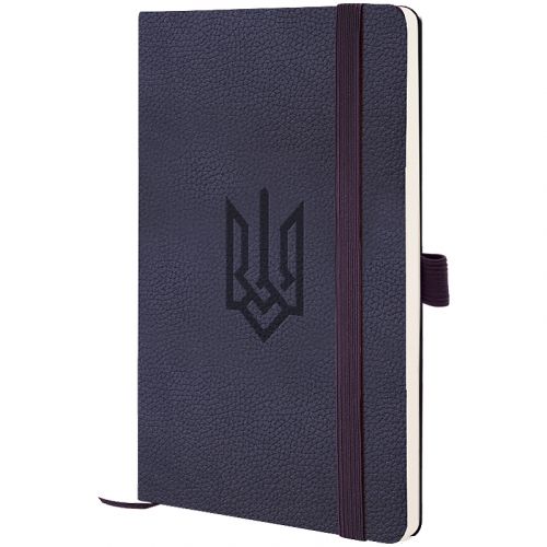 Книга записна Partner Soft Skin,125*195,96арк, кліт, син  Герб  мініатюра фото 1