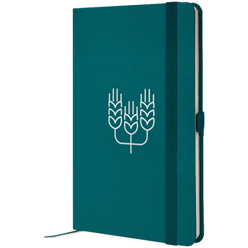 Книга записна Partner, 125*195, 96арк, кліт, малахіт, Колоски  мініатюра фото 1