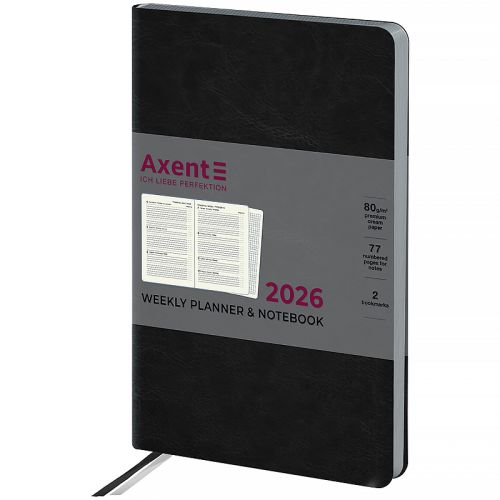 Щотижневик 2026 Partner City Soft, 125*195, чорний  мініатюра фото 1