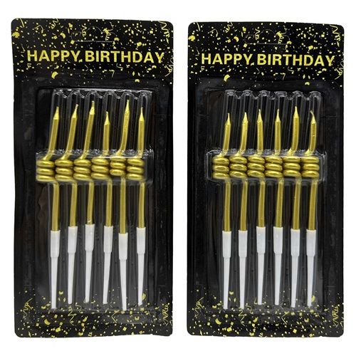 Свічка для торта "Золоті хвилі" 6шт. *12см  мініатюра фото 1