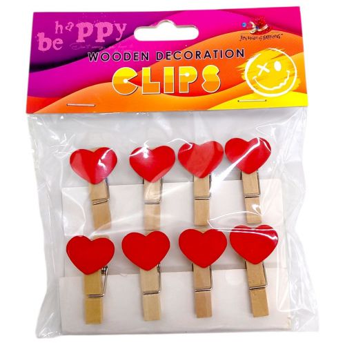 Деревʼяні декоративні затискачі, 8 шт  мініатюра фото 1