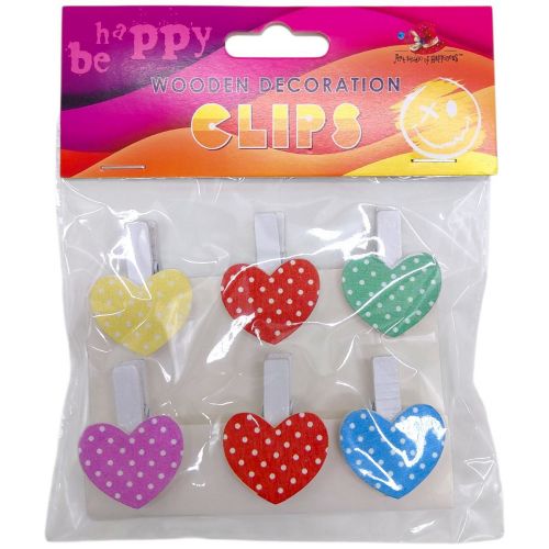 Деревʼяні декоративні затискачі, 6 шт  мініатюра фото 1