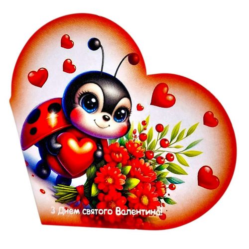 Листівка вітальна "Валентинка" 13,1х7,1 см (10 штук)  мініатюра фото 1