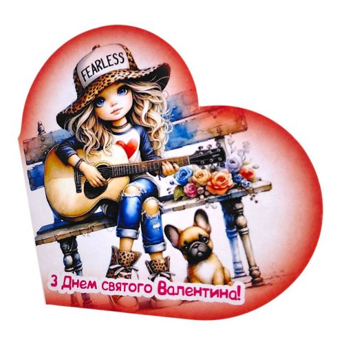 Листівка вітальна "Валентинка" 13,1х7,1 см (10 штук)  мініатюра фото 1