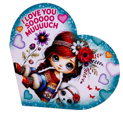 Листівка вітальна "Валентинка" 13,1х7,1 см (10 штук)  мініатюра фото 1