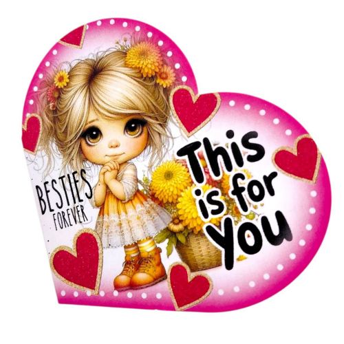 Листівка вітальна "Валентинка" 13,1х7,1 см (10 штук)  мініатюра фото 1