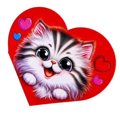 Листівка вітальна "Валентинка" 13,1х7,1 см (10 штук)  мініатюра фото 1