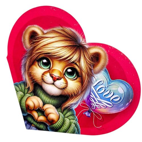 Листівка вітальна "Валентинка" 13,1х7,1 см (10 штук)  мініатюра фото 1