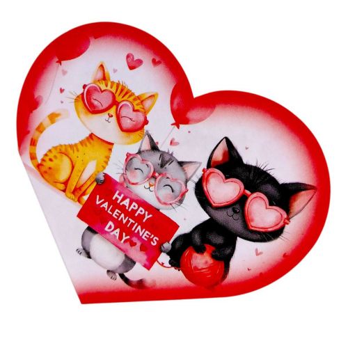 Открытка поздравительная "Валентинка" 15,1х8,2 см.  мініатюра фото 1