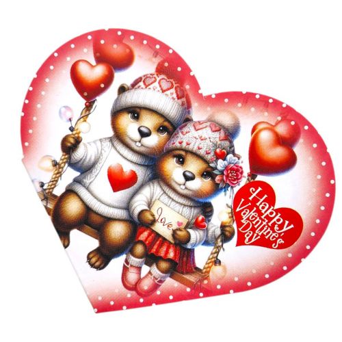 Открытка поздравительная "Валентинка" 15,1х8,2 см.  мініатюра фото 1