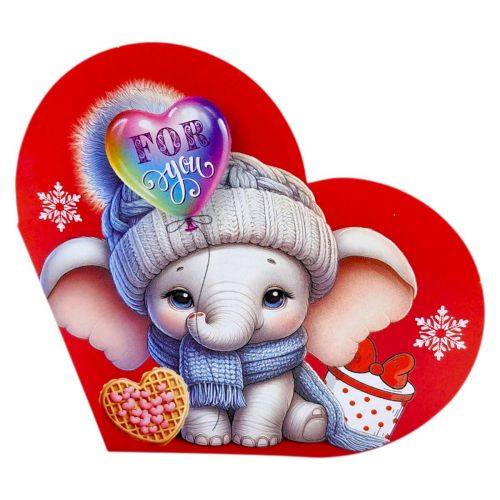 Листівка вітальна "Валентинка" 15,1х8,2 см  мініатюра фото 1