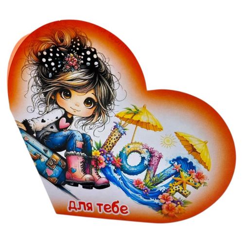 Листівка вітальна "Валентинка" 17,3х9. 4 см  мініатюра фото 1