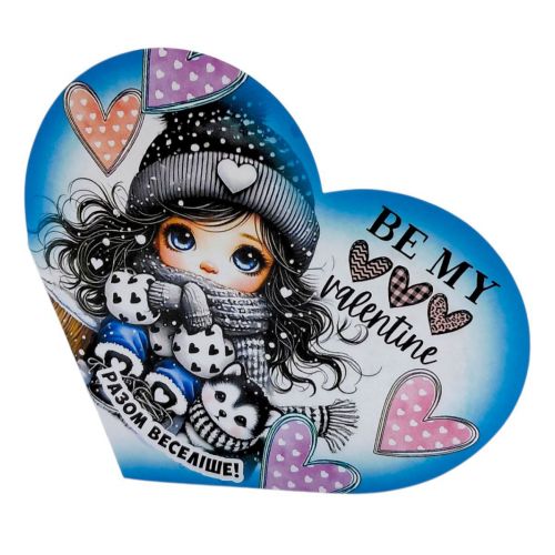 Листівка вітальна "Валентинка" 17,3х9. 4 см  мініатюра фото 1