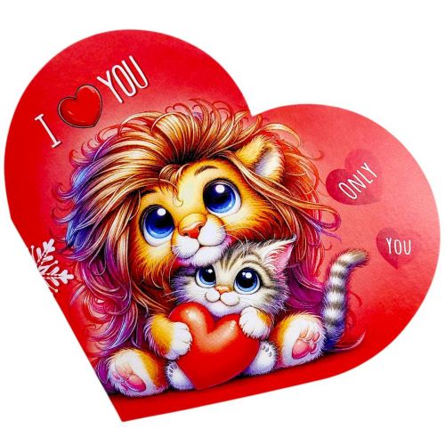 Открытка поздравительная "Валентинка" 17,3х9,4 см.  мініатюра фото 1