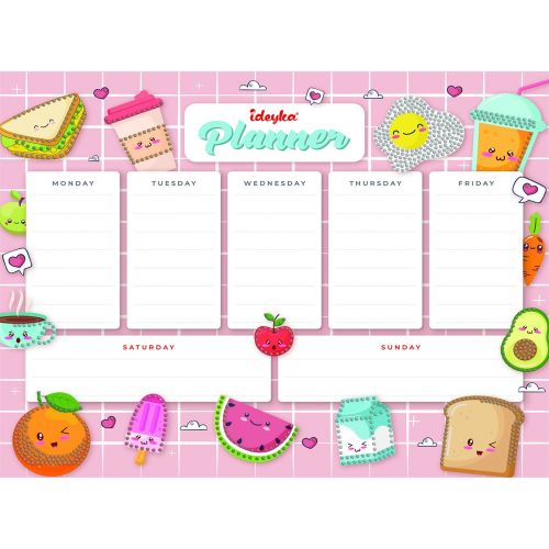 Планер на магнитной основе с алмазной мозаикой "Продукты" 32х40 см  мініатюра фото 1