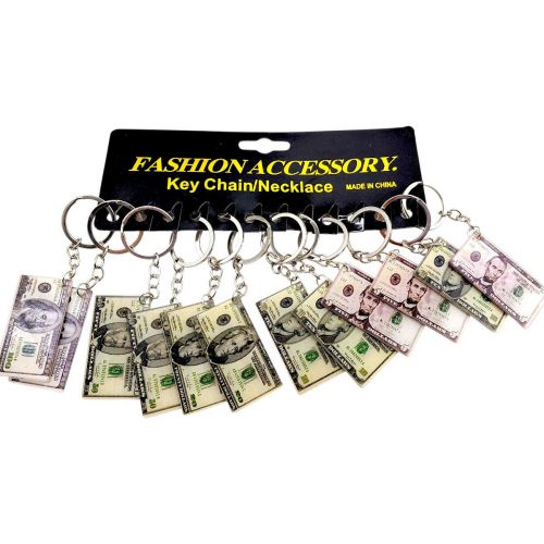 Брелки пластиковые "Деньги доллары" (11 см), 12 брелок  мініатюра фото 1