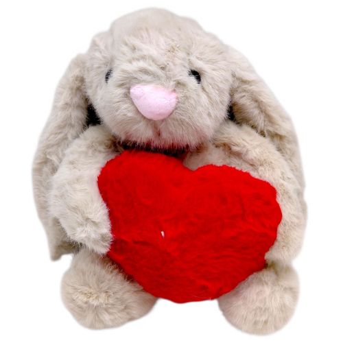 Мʼяка іграшка "Зайчик із серцем" 23 см (КОРИЧНЕВИЙ)  мініатюра фото 1