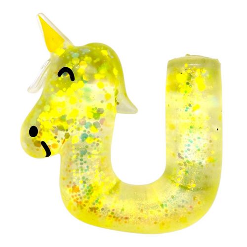 Антистресс жвачка-тянучка "Алфавит" 9 см (ЖЕЛТАЯ)  мініатюра фото 1