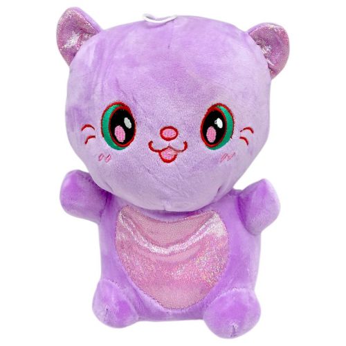 Мʼяка іграшка кольоровий котик 20 см (ФІОЛЕТОВИЙ)  мініатюра фото 1