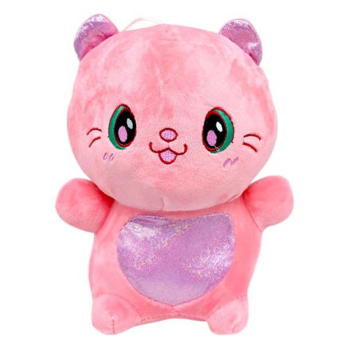 Мʼяка іграшка кольоровий котик 20 см (РОЖЕВИЙ)  мініатюра фото 1