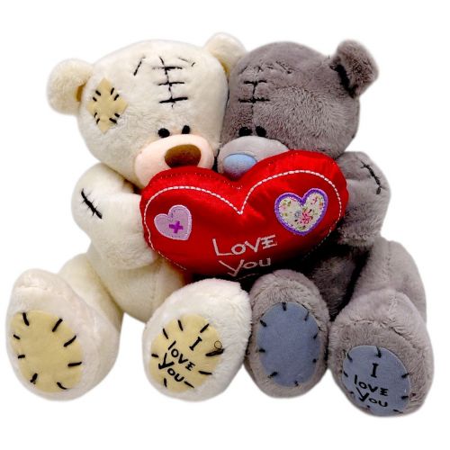 М'які іграшки "Пара Ведмедиків" 16 см (СІРИЙ+БІЛИЙ)  мініатюра фото 1