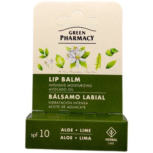 Бальзам для губ "Green Pharmacy" 3,6г інтенсивне зволоження алое та лайм  мініатюра фото 1