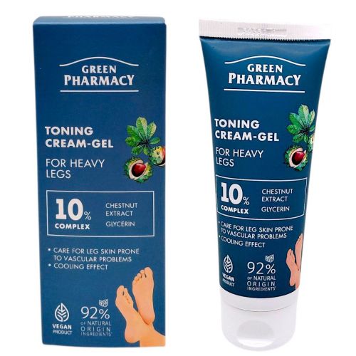 Крем-гель для ніг "Green Pharmacy" 75 мл, тонізуючий, для втомлених ніг  мініатюра фото 1