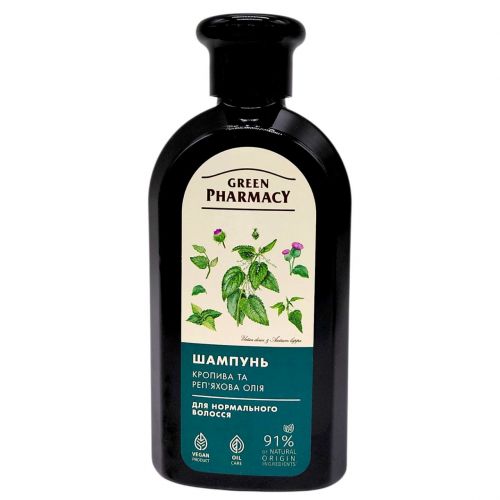 Шампунь "Green Pharmacy, Кропива та репʼяхова олія" для нормального волосся (350 мл)  мініатюра фото 1