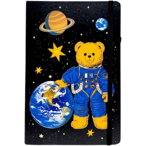 Блокнот "Ведмедик-космонавт" тверда обкладинка, А5 (ЧОРНИЙ)  мініатюра фото 1