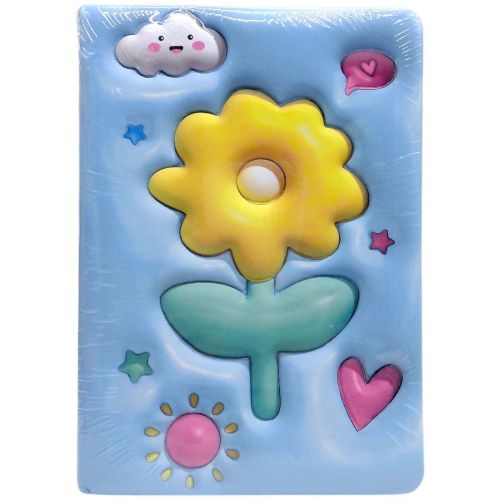 Блокнот 3D Квіти, формат а5 (БЛАКИТНИЙ)  мініатюра фото 1