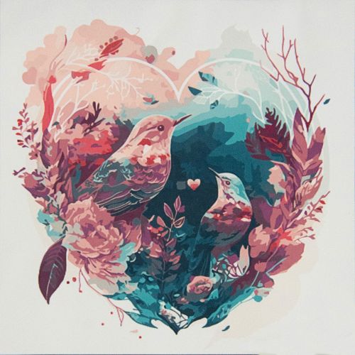 Картина по номерах "Кохання колібрі" 50х50 см  мініатюра фото 1