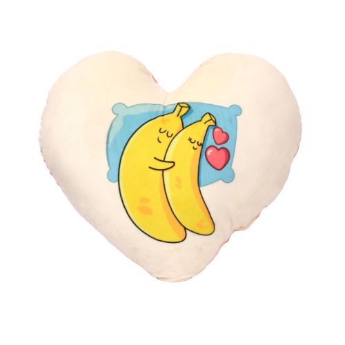 Подушка плюшева Серце "Банани в обіймах" 44*40 см  мініатюра фото 1