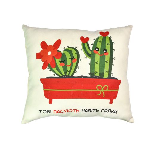 Подушка мікровелюр "Тобі пасують навіть голки" 35*40 см  мініатюра фото 1