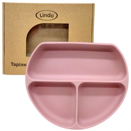 Тарілка секційна силікон (РОЖЕВА)  мініатюра фото 1