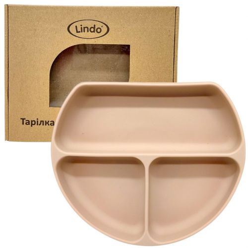 Тарілка секційна силікон (Бежева)  мініатюра фото 1