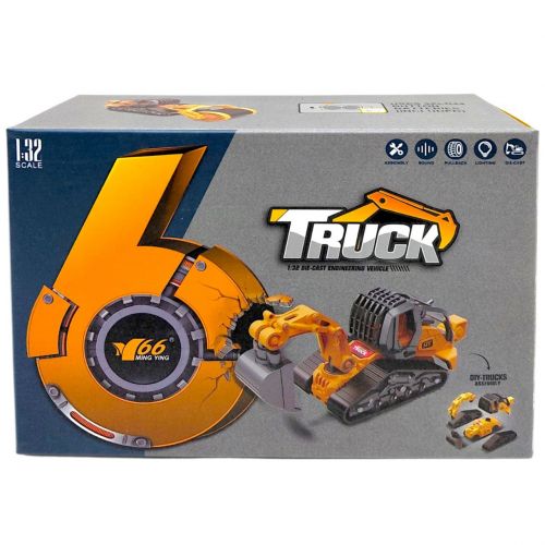 Металлический трактор с набором ковшей (7х12х17см)  мініатюра фото 1