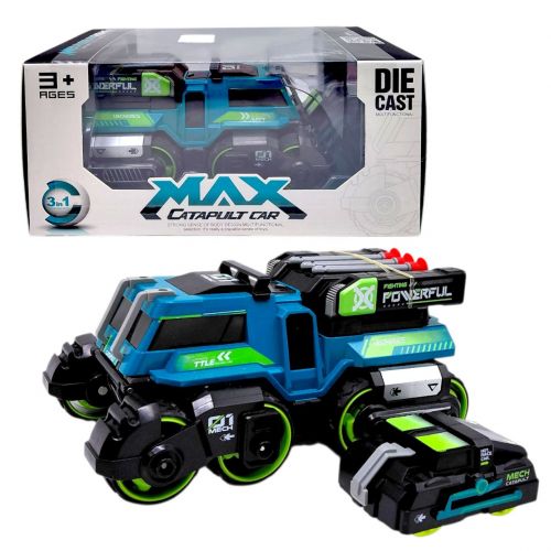 Инерционная металлическая машинка 3 в 1 с катапультой  мініатюра фото 1