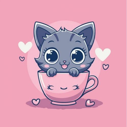 Картина за номерами "Пухнастий чайочок" 30х30 см  мініатюра фото 1