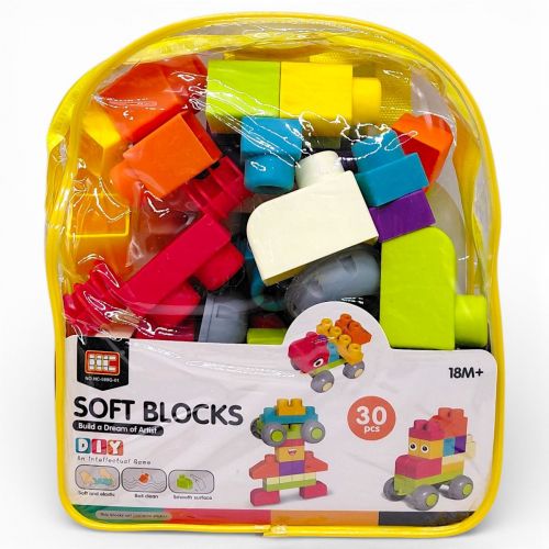 Конструктор, 30 деталей, м'який пластик (ЖОВТИЙ)  мініатюра фото 1