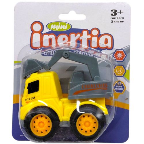 Машина будтехніка, інерційна на блістері (ЖОВТА)  мініатюра фото 1